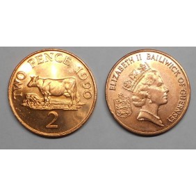 GUERNSEY 2 Pence 1990