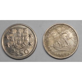 PORTUGAL 2 1/2 Escudos 1975