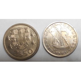 PORTUGAL 2 1/2 Escudos 1971