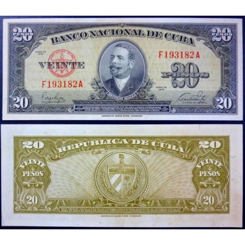 CUBA 20 Pesos 1949