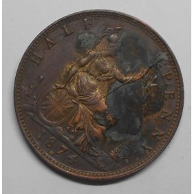 GREAT BRITAIN 1/2 Penny 1874H