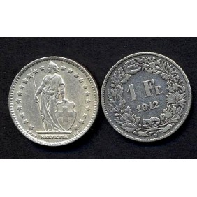 SWITZERLAND 1 Franc 1912 AG