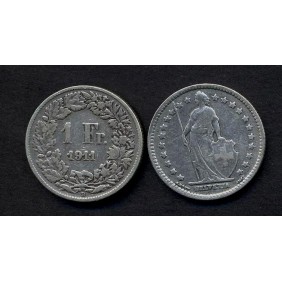 SWITZERLAND 1 Franc 1911 AG