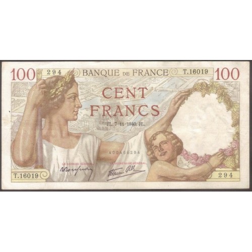 FRANCE 100 Francs 07.11.1940