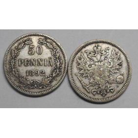 FINLAND 50 Pennia 1892 AG