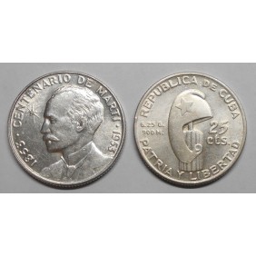 CUBA 25 Centavos 1953 Jose...
