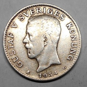 SWEDEN 1 Krona 1934 AG rare