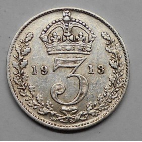 GREAT BRITAIN 3 Pence 1913...