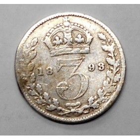GREAT BRITAIN 3 Pence 1893...