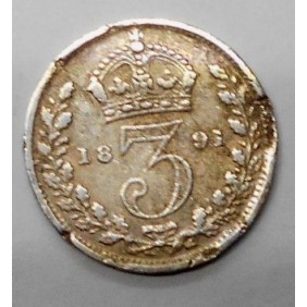 GREAT BRITAIN 3 Pence 1891...