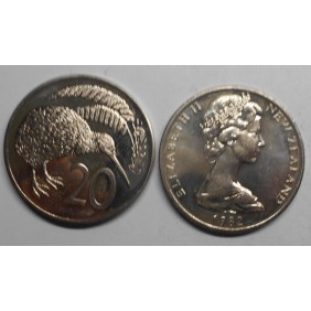 NEW ZEALAND 20 Cents 1982