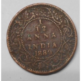 BRITISH INDIA 1/12 Anna 1889c