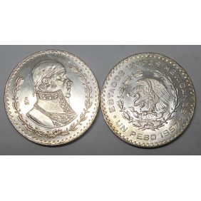 MEXICO 1 Peso 1957 Morelos...