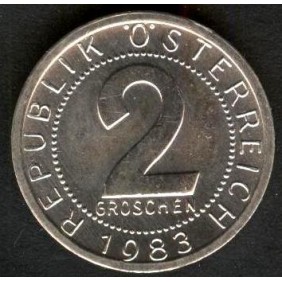 AUSTRIA 2 Groschen 1983