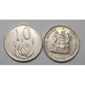 SOUTH AFRICA 10 Cents 1975