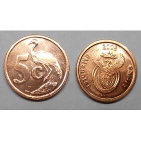 SOUTH AFRICA 5 Cents 2008