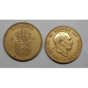 DENMARK 1 Krone 1947 KM 837.1