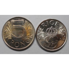 SWEDEN 5 Kronor 1991 D
