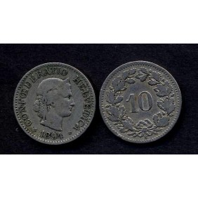 SWITZERLAND 10 Rappen 1894