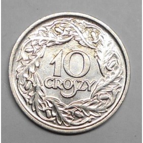 POLAND 10 Groszy 1923 Nickel