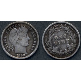 USA Barber Dime 1898
