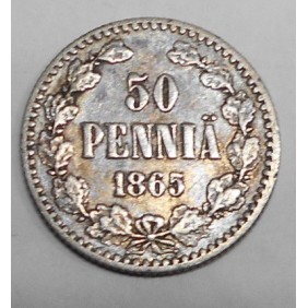 FINLAND 50 Pennia 1865 AG