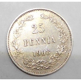 FINLAND 25 Pennia 1908 AG