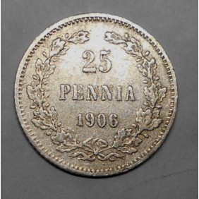 FINLAND 25 Pennia 1906 AG