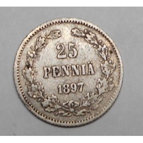 FINLAND 25 Pennia 1897 AG