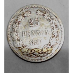FINLAND 25 Pennia 1891 AG rare