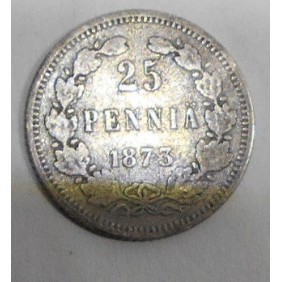 FINLAND 25 Pennia 1873 AG