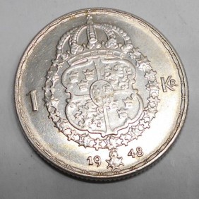 SWEDEN 1 Krona 1948 Gustaf V