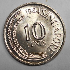 SINGAPORE 10 Cents 1984