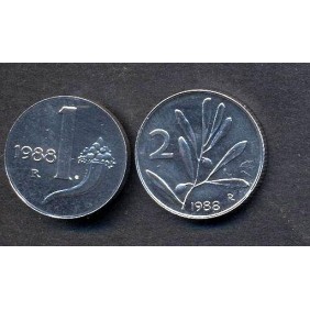 1 Lira + 2 Lire 1988