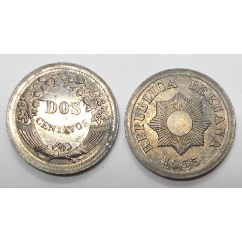 PERU 2 Centavos 1955