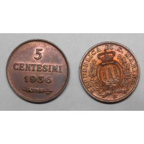 SAN MARINO 5 Centesimi 1936