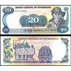 NICARAGUA 20 Cordobas 1985...