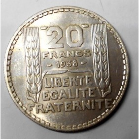 FRANCE 20 Francs 1938 AG Turin