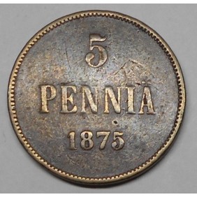 FINLAND 5 Pennia 1875