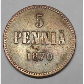 FINLAND 5 Pennia 1870