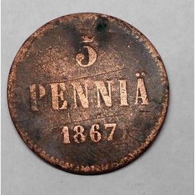 FINLAND 5 Pennia 1867