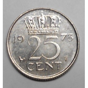 NETHERLANDS 25 Cents 1973