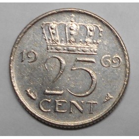 NETHERLANDS 25 Cents 1969 fish