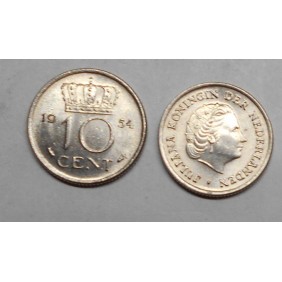 NETHERLANDS 10 Cents 1954