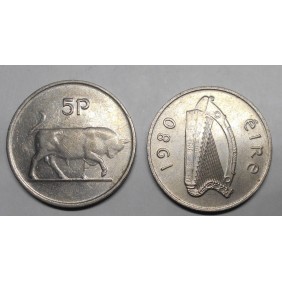 IRELAND 5 Pence 1980