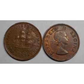 SOUTH AFRICA 1/2 Penny 1955