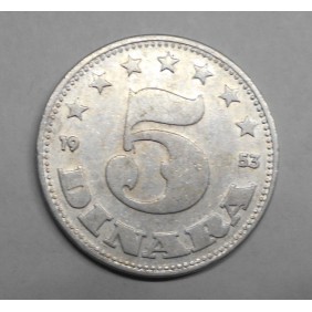 YUGOSLAVIA 5 Dinara 1953