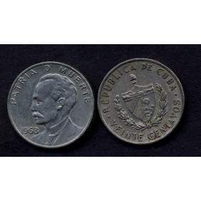 CUBA 20 Centavos 1968 Jose...