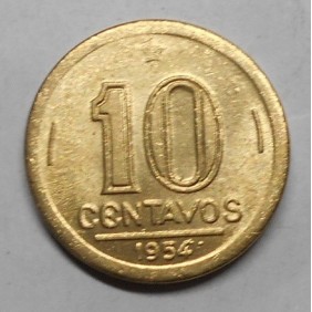 BRAZIL 10 Centavos 1954 J....