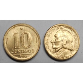 BRAZIL 10 Centavos 1951 J....